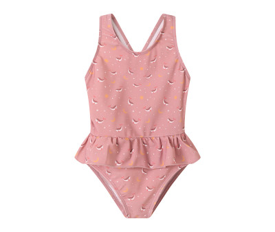 Costume Intero Incrociato con Volanti Pink Whale