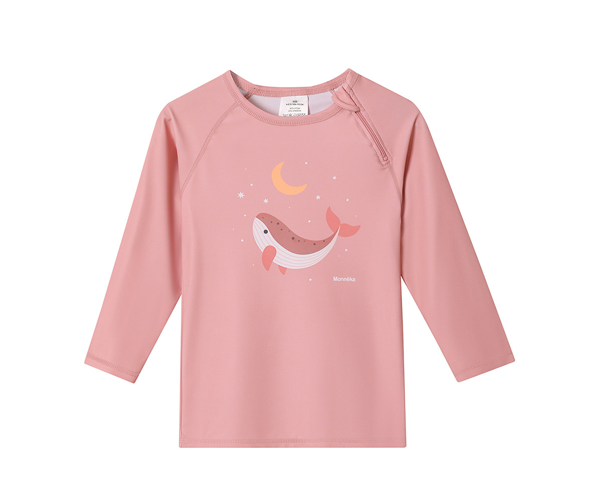 Camiseta de proteção solar de manga comprida Whale Pink