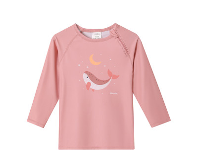 Camiseta de proteção solar de manga comprida Whale Pink