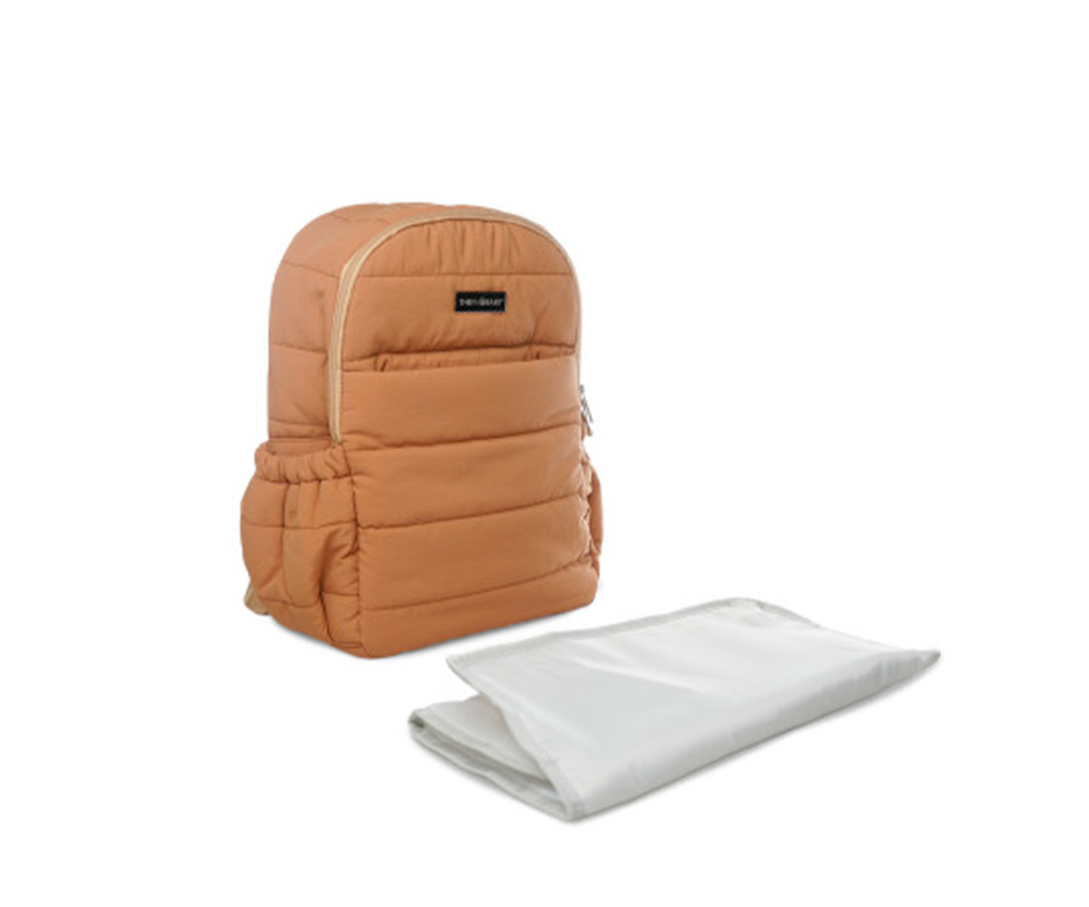 Mochila con Cambiador Plumini para Bebés Ocre