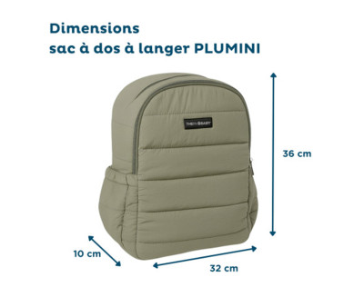 Mochila con Cambiador Plumini para Bebés Vert Cactus