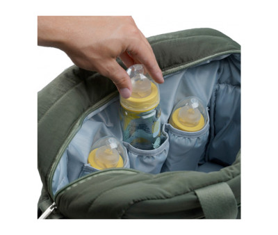 Bolso Carro Bebé Pluméa Kaki con Cambiador