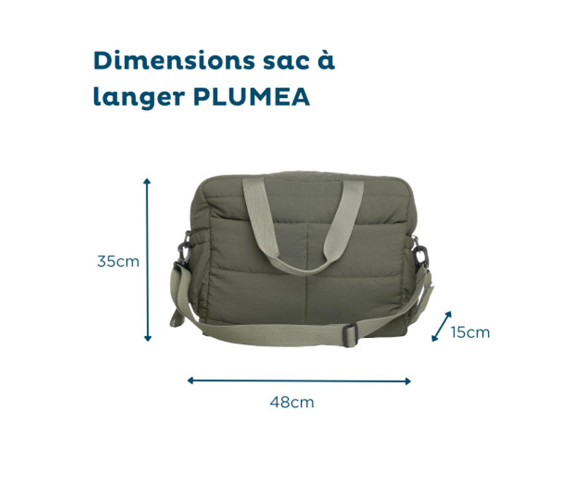 Bolso Carro Bebé Pluméa Kaki con Cambiador