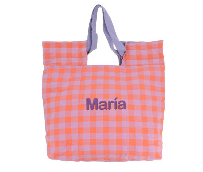 Bolsa Tote Vichy Lila Personalizable