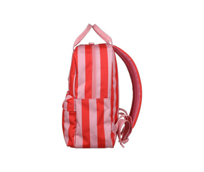 Mochila Escolar Ole Mediana Personalizable Stripe Poppy Red + Litchi
