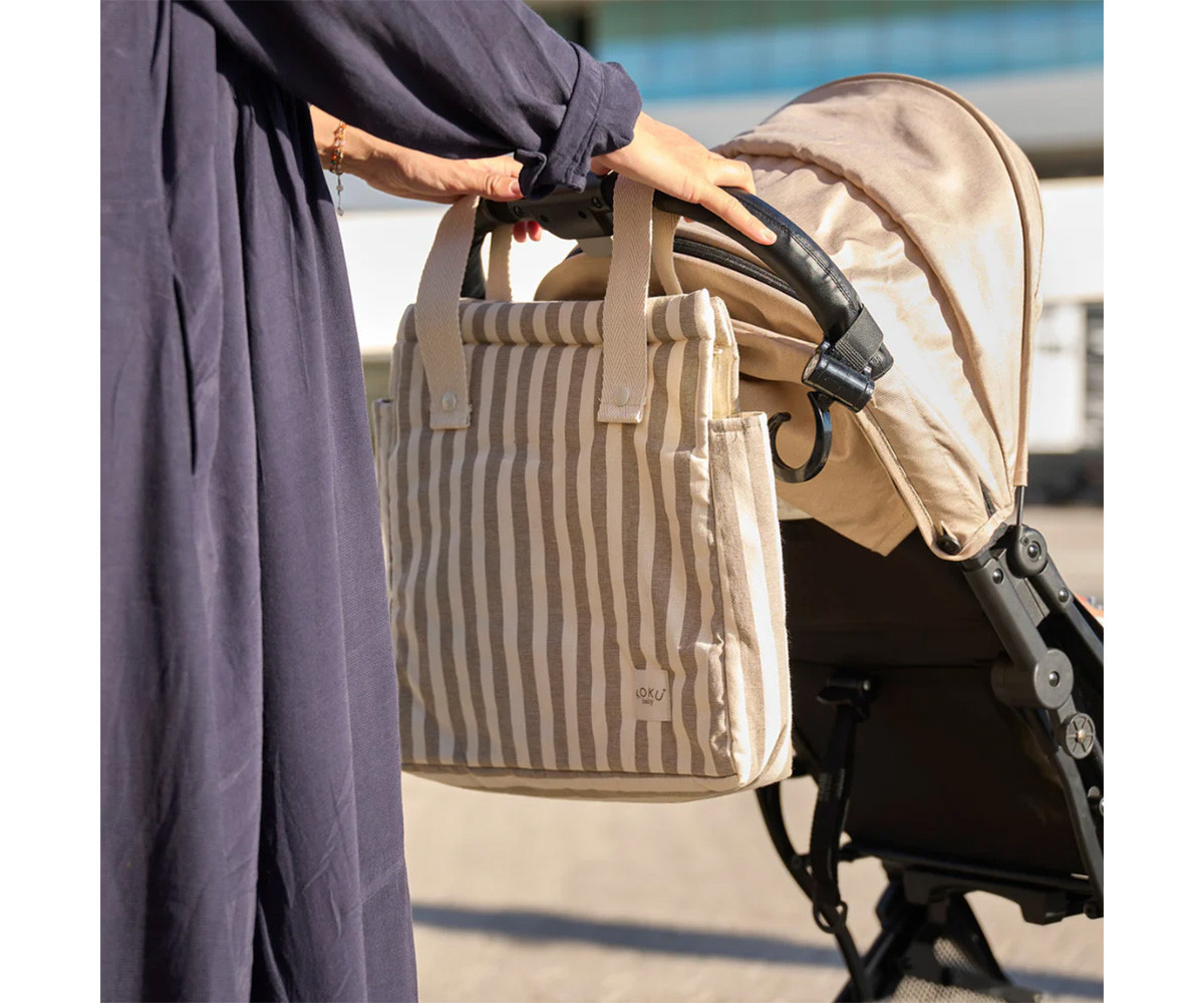 Borsa Organizer Passeggino Stripe Topo Green