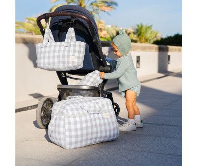 Borsa Mini Stripe Vichy Grey
