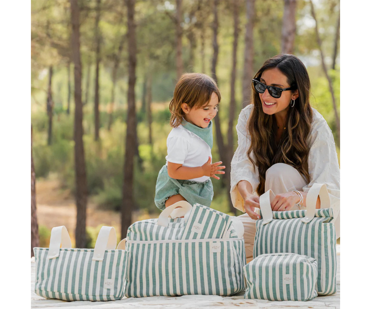 Neceser Stripe Green Khaki