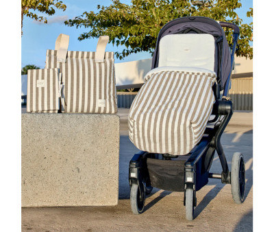 Sacco Passeggino Stripe Topo Green