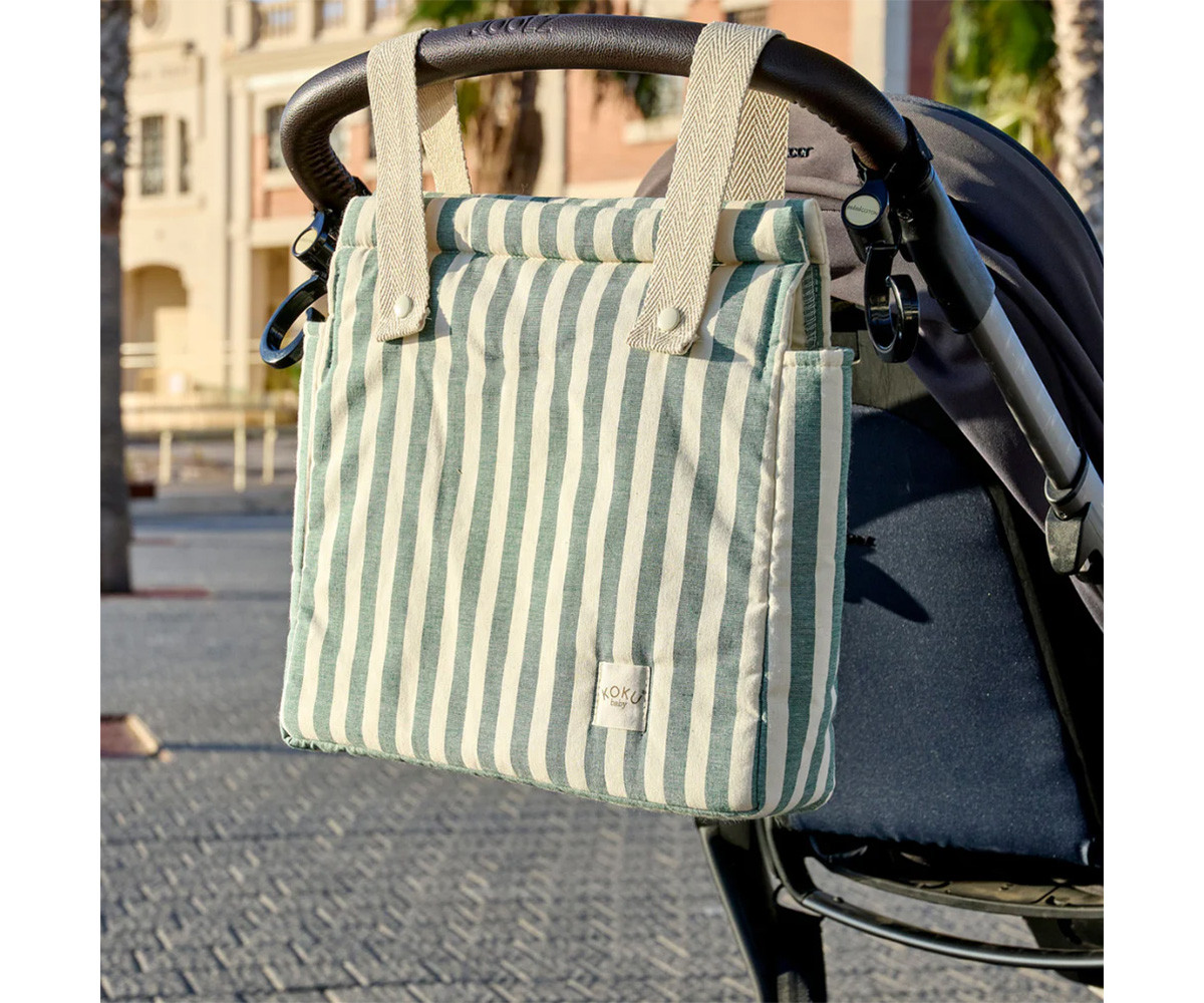 Borsa Organizer Passeggino Stripe Green Khaki