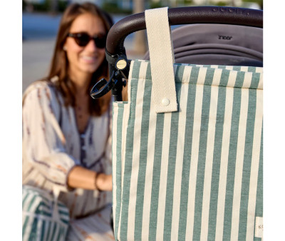Borsa Organizer Passeggino Stripe Green Khaki