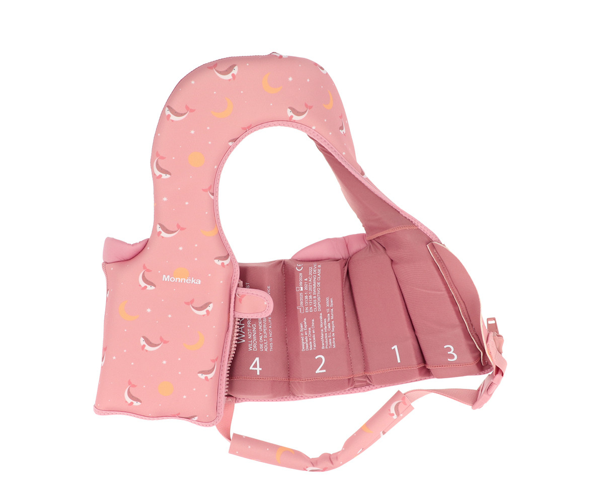 Chaleco Flotador Aprendizaje Whale Pink Talla 1-2 años
