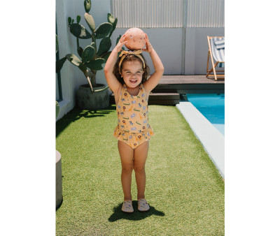 Costume Intero Incrociato con Volanti Wild Animals