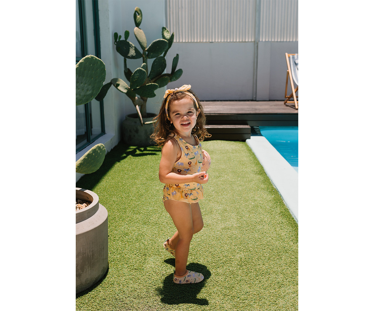 Costume Intero Incrociato con Volanti Wild Animals