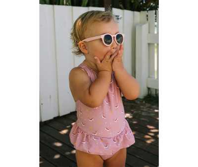 Costume Intero Incrociato con Volanti Pink Whale