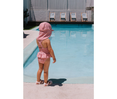 Costume Intero Incrociato con Volanti Pink Whale