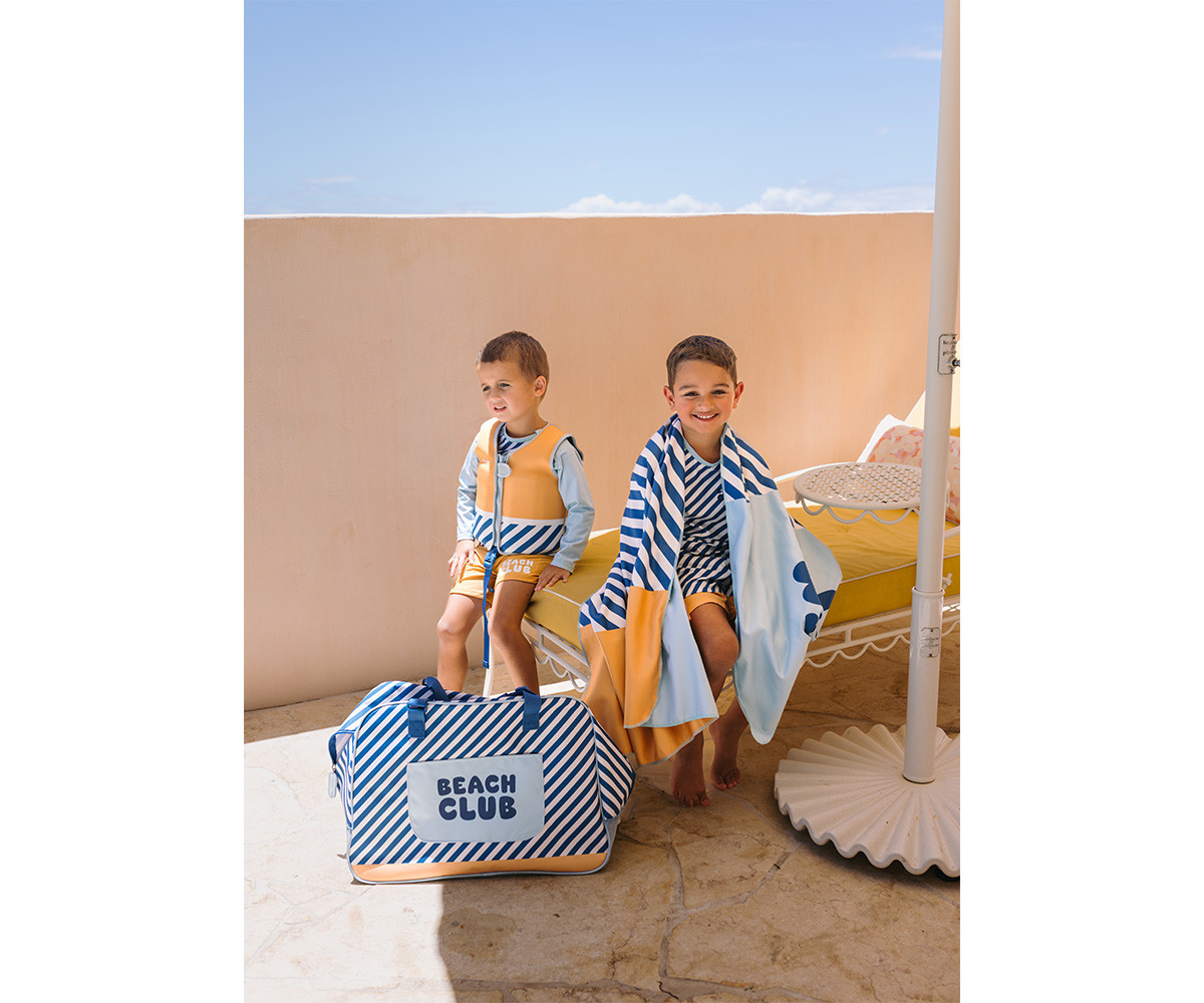 Bolsa de praia com malha  Personalizável Stripes Blues & Beyond