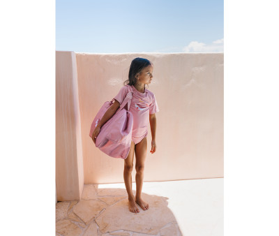 Borsa Spiaggia Anti Sabbia Pink Whale Personalizzabile