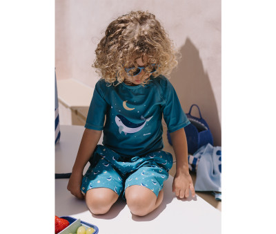 Camiseta de proteção solar Whale Teal