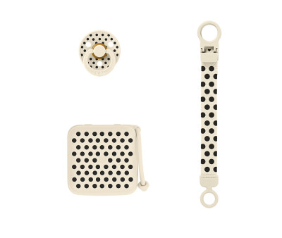 Coffret Cadeau BIBS Baby Soothe & Go Polka Ivory/Black
