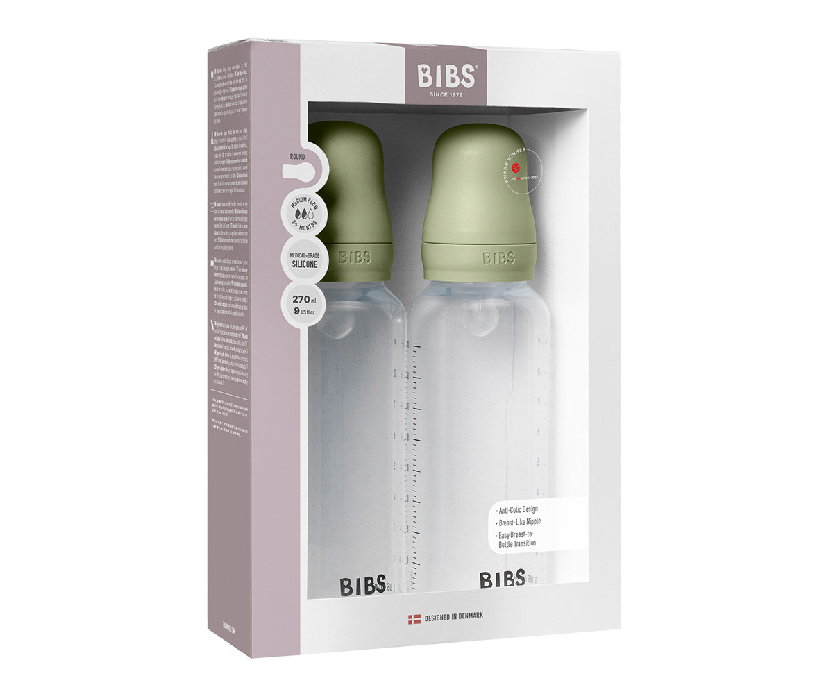 2 Biberon Plastica BIBS Silicone Sage 270ml