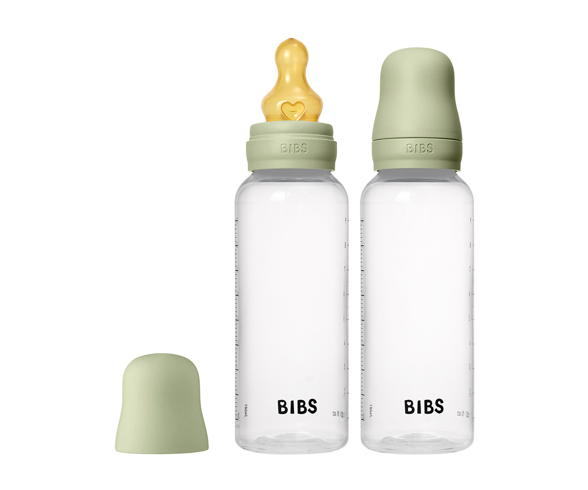 2 Biberon Plastica BIBS Lattice Sage 270ml