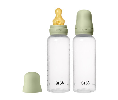 2 Biberon Plastica BIBS Lattice Sage 270ml