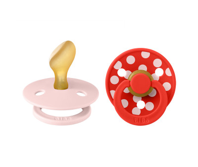 2 Sucettes BIBS Colour Physiologique Polka Blossom/Candy Apple