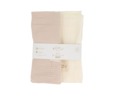 Pack 2 Mussole Media Naturale 70x70cm