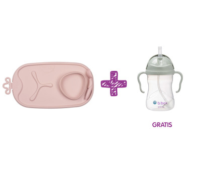 PROMO Vassoio Blush Silicone Roll & Go con Cucchiaino + Tazza Sage