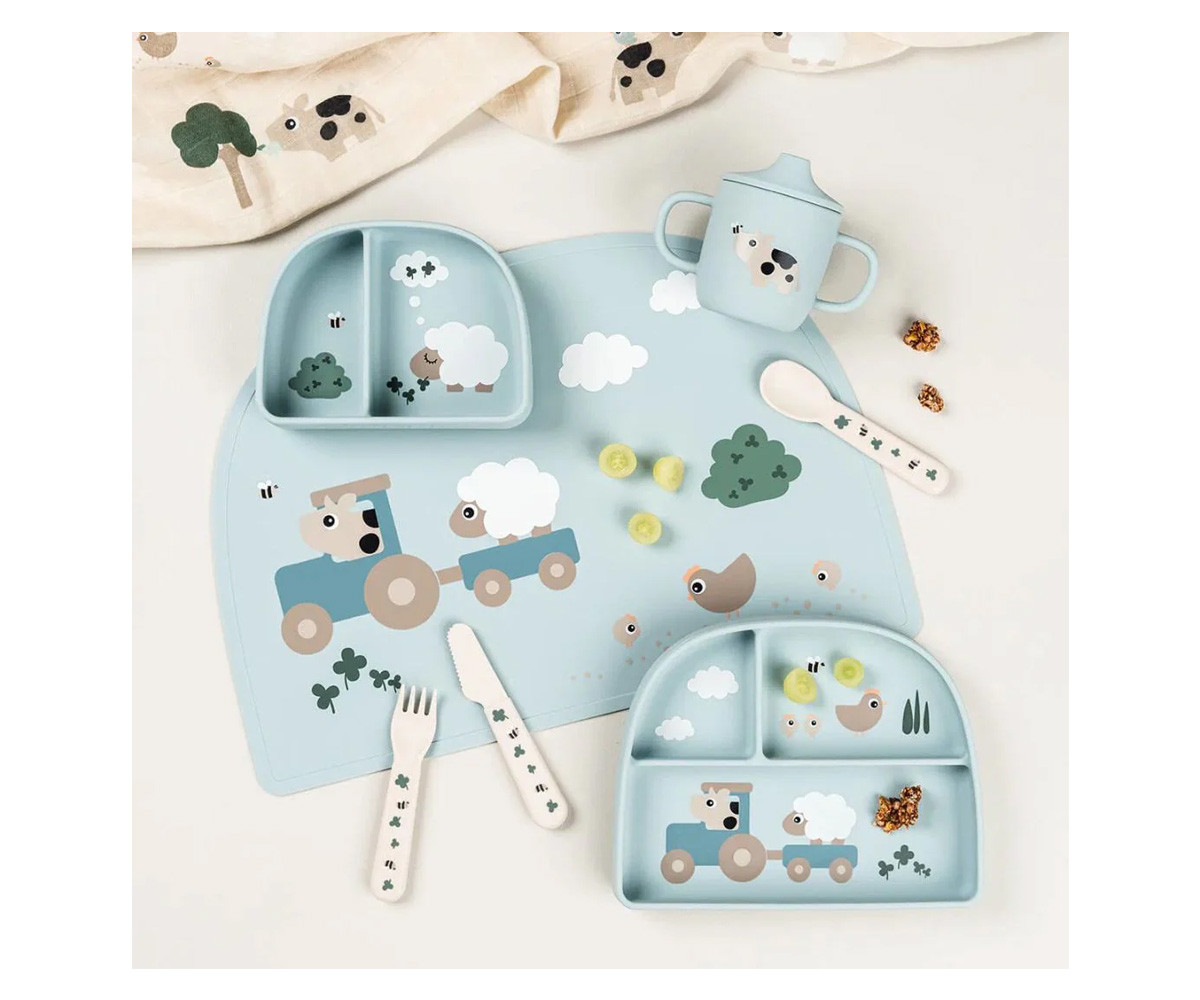 Salvamantel de Silicona Tiny Farm Blue