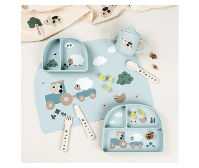 Salvamantel de Silicona Tiny Farm Blue