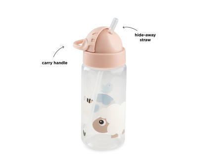 Botella Plástico con Pajita Tiny Farm Powder 350ml