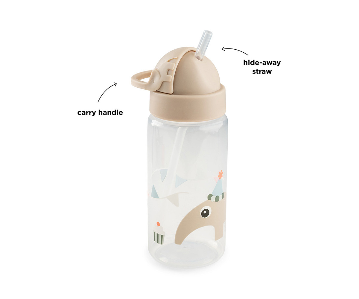 Botella Plástico con Pajita Celebration Sand 350ml