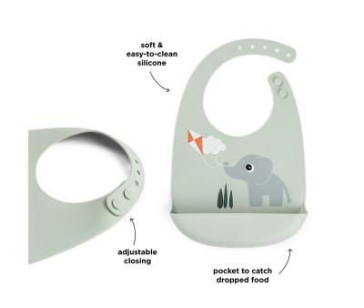 Babero de Silicona Playground Green