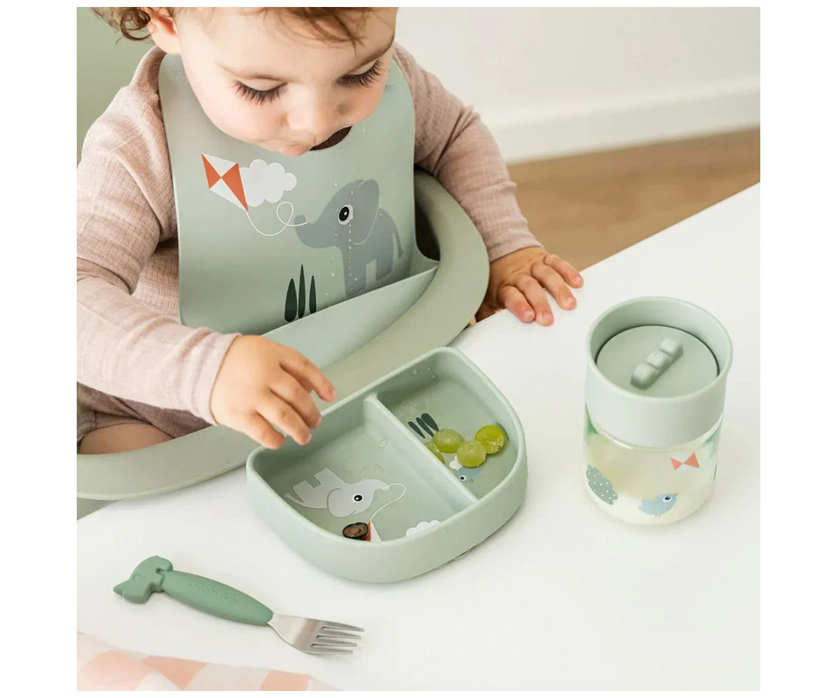 Babero de Silicona Playground Green