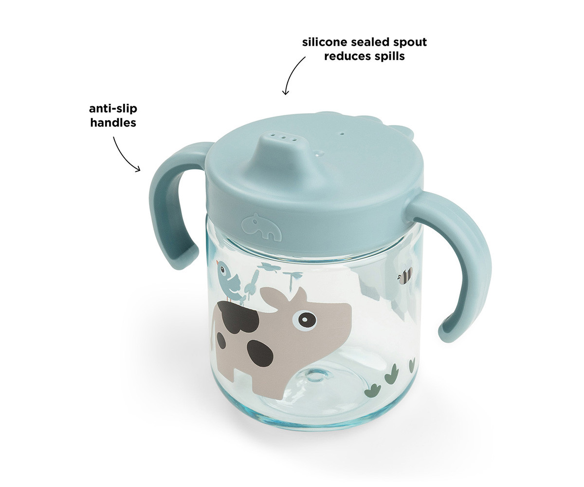 Taza de Aprendizaje Tritán Tiny Farm Blue