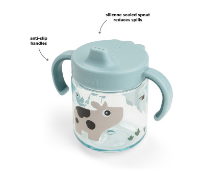 Taza de Aprendizaje Tritán Tiny Farm Blue