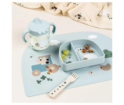 Taza de Aprendizaje Tritán Tiny Farm Blue