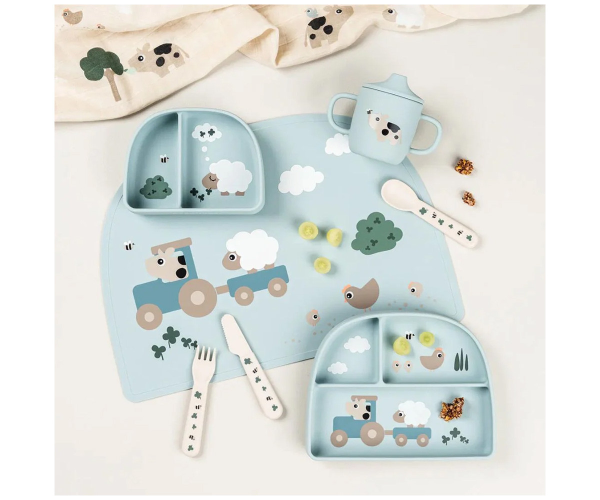 Taza de Aprendizaje Tiny Farm Blue