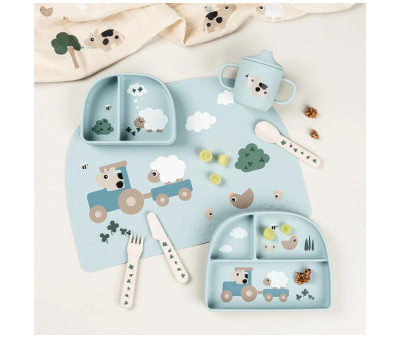 Taza de Aprendizaje Tiny Farm Blue