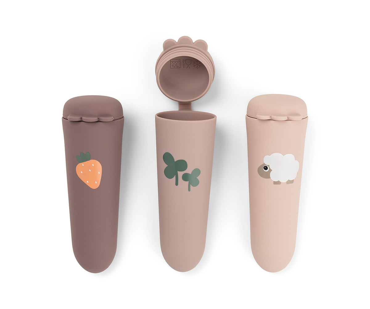 Set 3 Moldes de Silicona para Helados Tiny Farm Powder