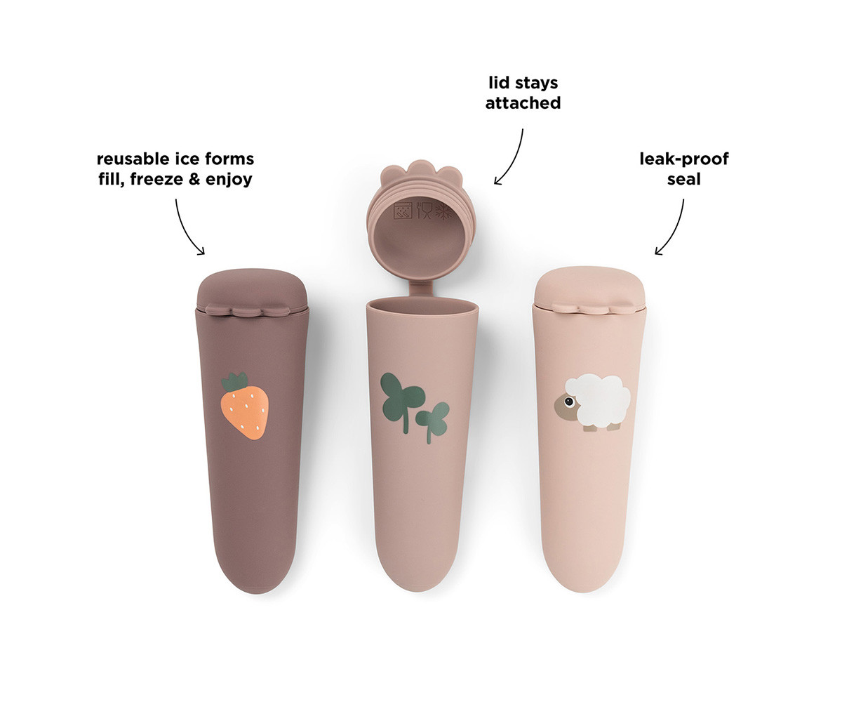 Set 3 Moldes de Silicona para Helados Tiny Farm Powder