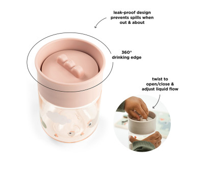 Vaso Antiderrame 360° Tiny Farm Powder