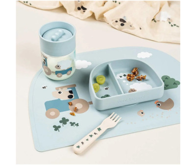 Vaso Antiderrame 360° Tiny Farm Blue