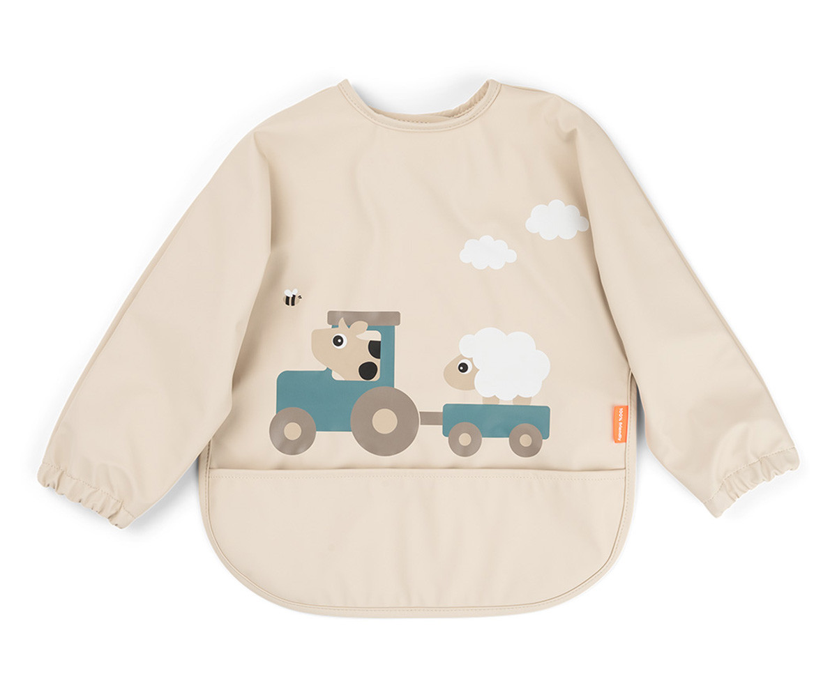 Babero con Mangas Tiny Farm Sand 6-18m Personalizable
