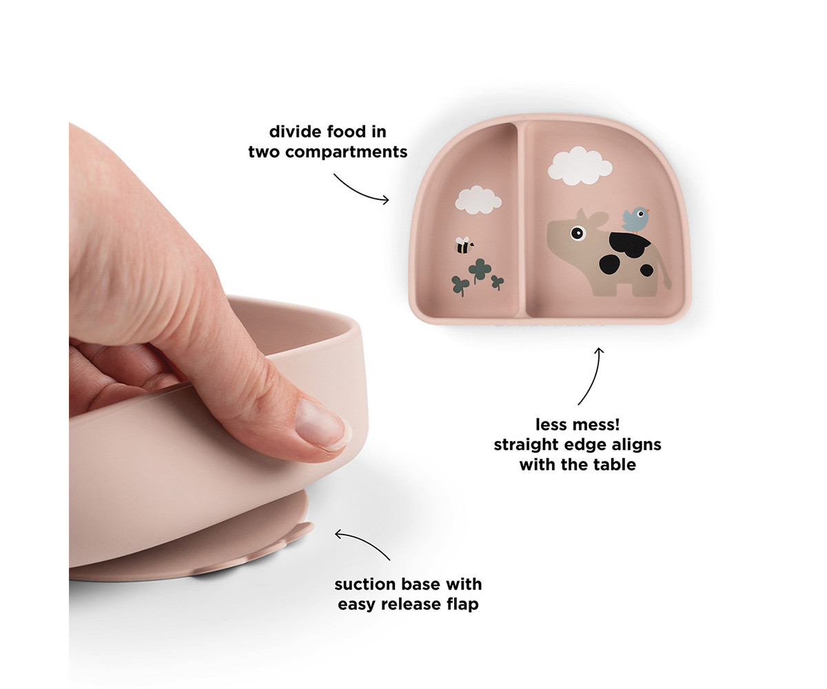 Plato con Compartimentos Stick&Stay Tiny Farm Powder