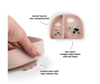 Plato con Compartimentos Stick&Stay Tiny Farm Powder