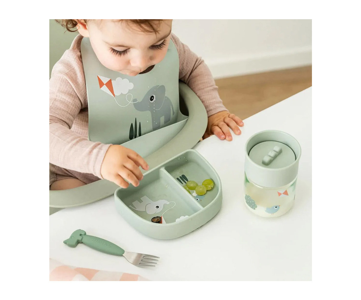 Plato con Compartimentos Stick&Stay Playground Green