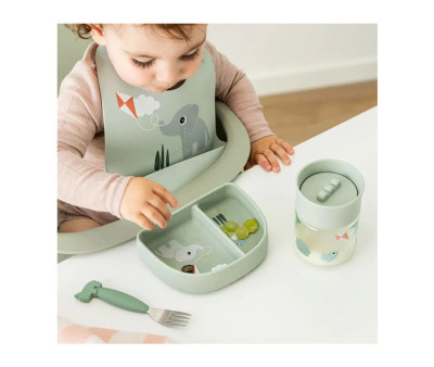 Plato con Compartimentos Stick&Stay Playground Green